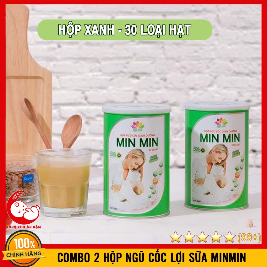 [COMBO 2 HỘP] Ngũ Cốc Siêu Lợi Sữa 30 Loại Hạt MinMin - Bột Ngũ Cốc Dinh Dưỡng MinMin - Hộp Xanh 500gr