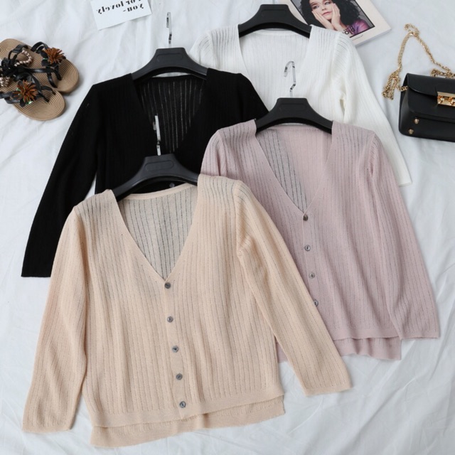 A1_Áo Khoác Len Mỏng Chất Mát | BigBuy360 - bigbuy360.vn