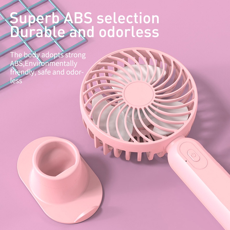Mini Fan Có Giá Đỡ Tiết Kiệm Năng Lượng Có 3 Cánh Quạt Với 3 Cấp Độ Gió Nhỏ Gọn Xinh Xắn Nhiều Màu Sắc Quạt nhỏ cầm tay
