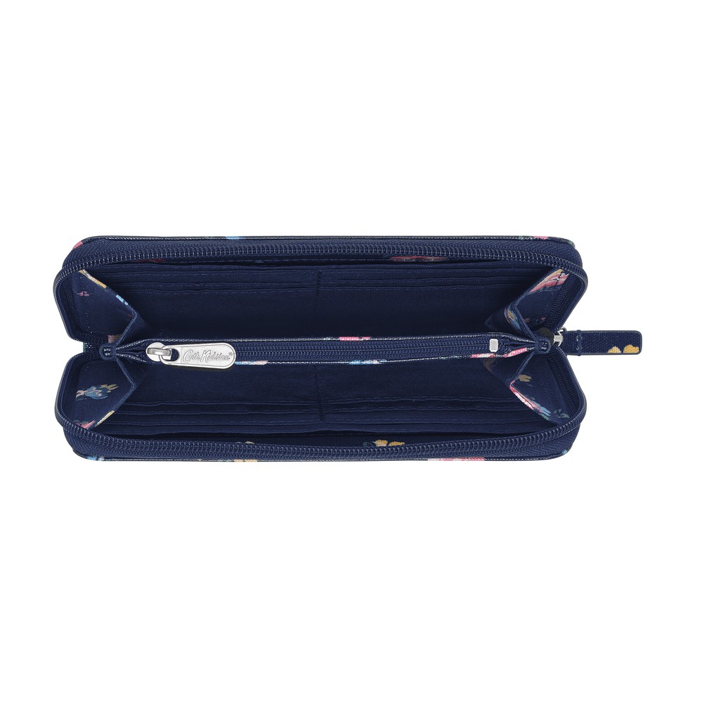 Cath Kidston - Ví cầm tay Continental Zip Wallet Meadow Bunch - 984812 - Navy