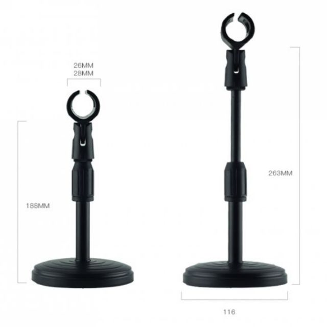 Chân mic để bàn 3 chân và đế tròn