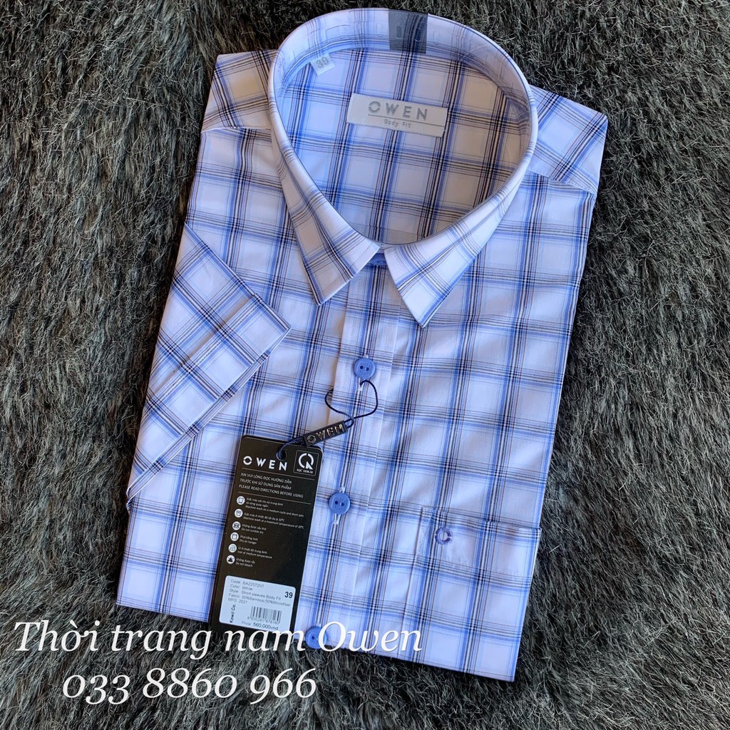 OWEN - Áo sơ mi ngắn tay Owen chất sợi tre kháng khuẩn 22572 | BigBuy360 - bigbuy360.vn