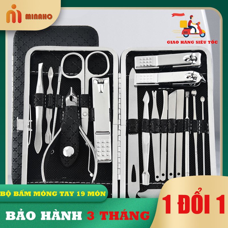 Cắt Móng Tay Set 19 Món Thép Không Gỉ Cao Cấp Minaho