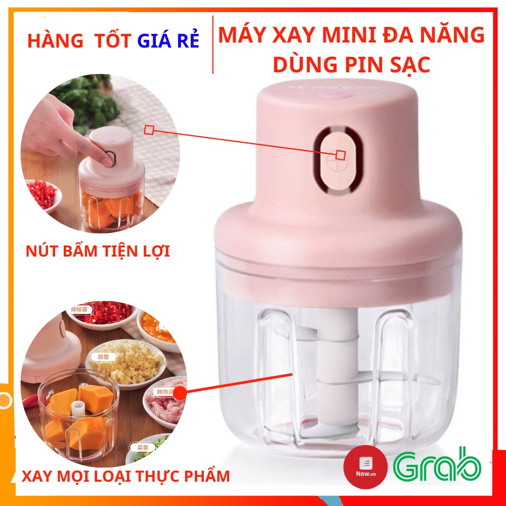 Máy Xay Tỏi Ớt Mini Cầm Tay Thể Tích 250ml Sạc Bằng Điện Có Cổng Sạc Usb, Dễ Sử Dụng