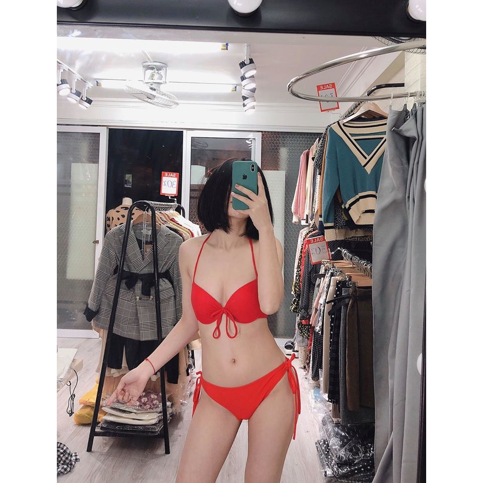 Bikini hai mảnh đỏ đẹp sexy cạp thấp ( Đảm bảo 100% như hình)