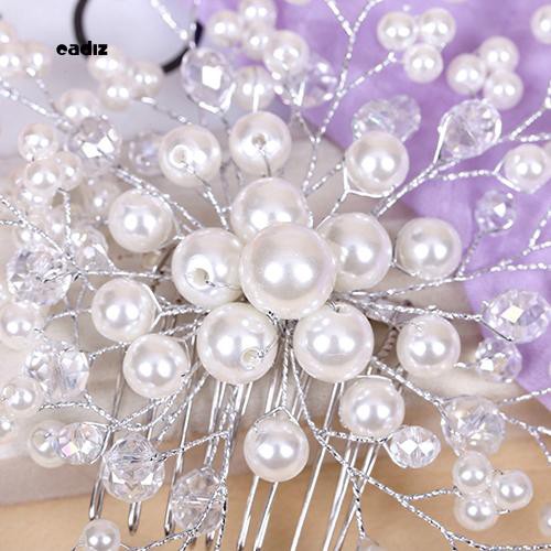 Lược cài tóc cô dâu phối ngọc trai giả lộng lẫy thanh lịch