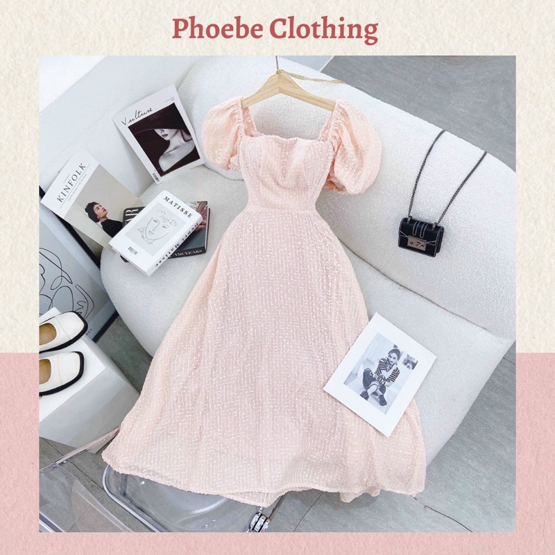 Maxi tay bồng ren cut-out lưng