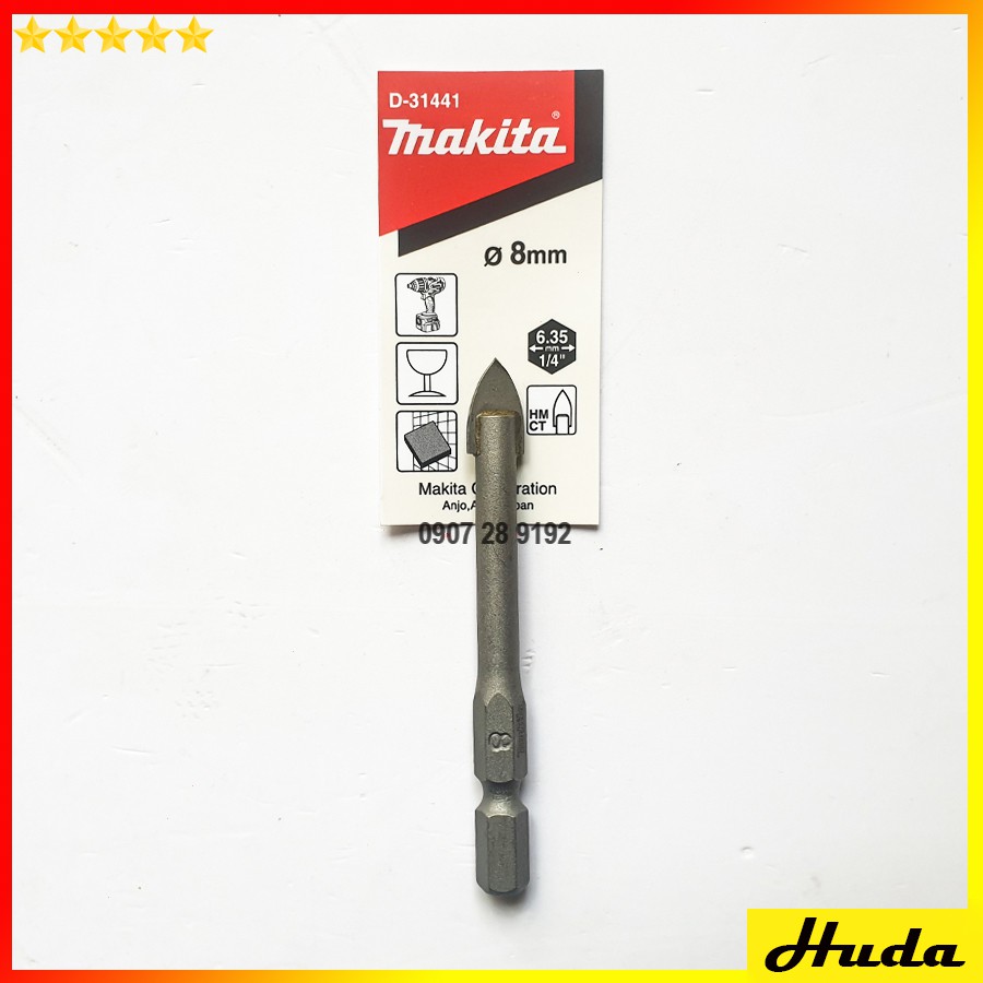 Mũi khoan gạch men thủy tinh 4mm 5mm 6mm 8mm 10mm chân chuôi lục giác Makita D31413 D31429 D31435 D31441 D31457