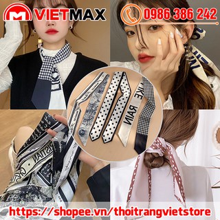 💎 Khăn Lụa Buộc Tóc Quàng Cổ Thời Trang Kiểu Pháp Size 100x8 cm