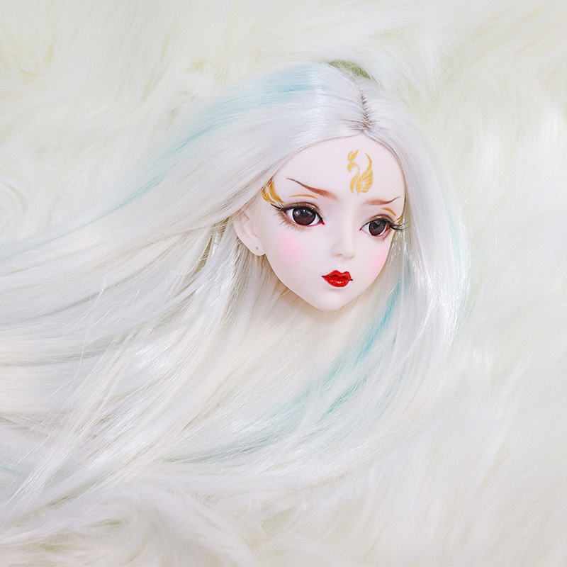 Tóc Giả 60cm Màu Trắng / Đen Cho Búp Bê Tỉ Lệ 1 / 3 20-23cm