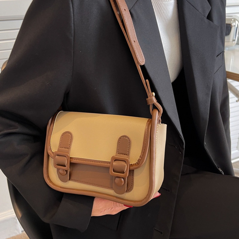 Túi Đeo Vai/Xách Tay Bằng Da Pu Màu Tương Phản Phong Cách Cổ Điển Thời Trang Cho Nữ