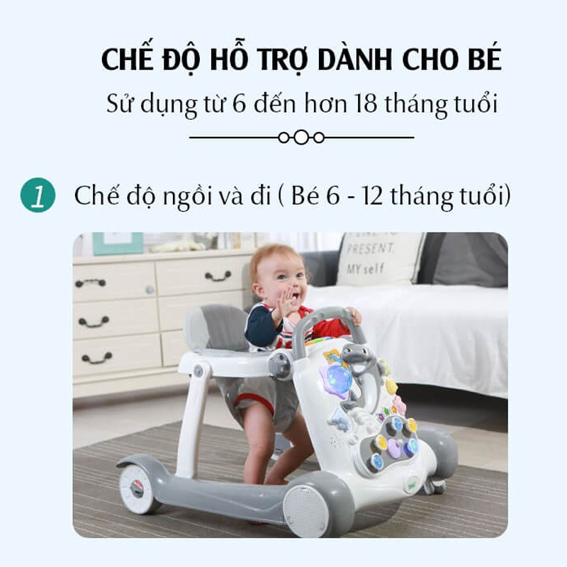 Xe tập đi Chilux Walk G, thiết kế không góc cạnh, gấp gọn dễ dàng, đạt chuẩn châu âu