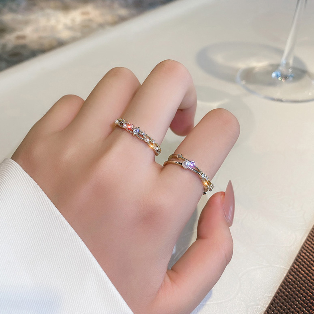 Nhẫn Đeo Tay Kim Loại Đính Đá Thời Trang Cho Nữ