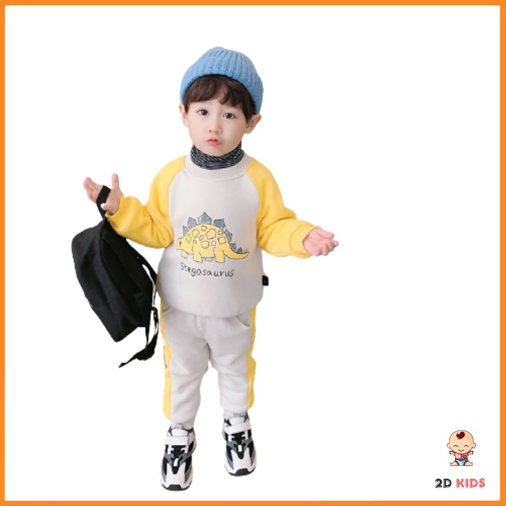 Bộ Nỉ Bông Khủng Long Cho Bé , Bộ Nỉ Bông Cho Bé Từ 6 -28kg - 2D KIDS