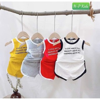 Combo 2 bộ cotton sát nách cho bé trai/ bé gái