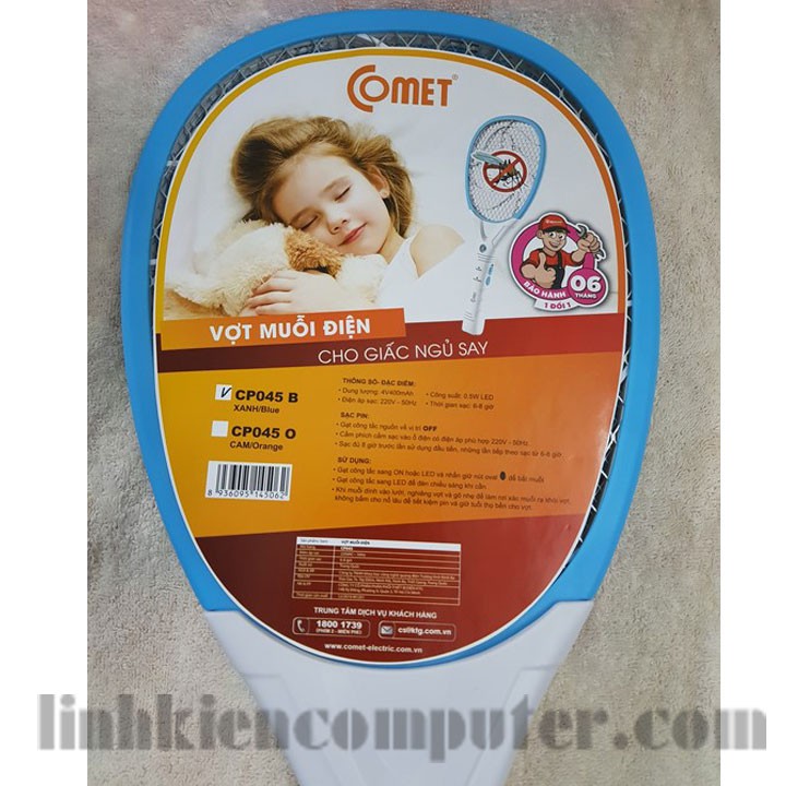 Vợt Muỗi Điện Comet CP045 - Vợt bắt muỗi chính hãng - Giao Màu Ngẫu Nhiên