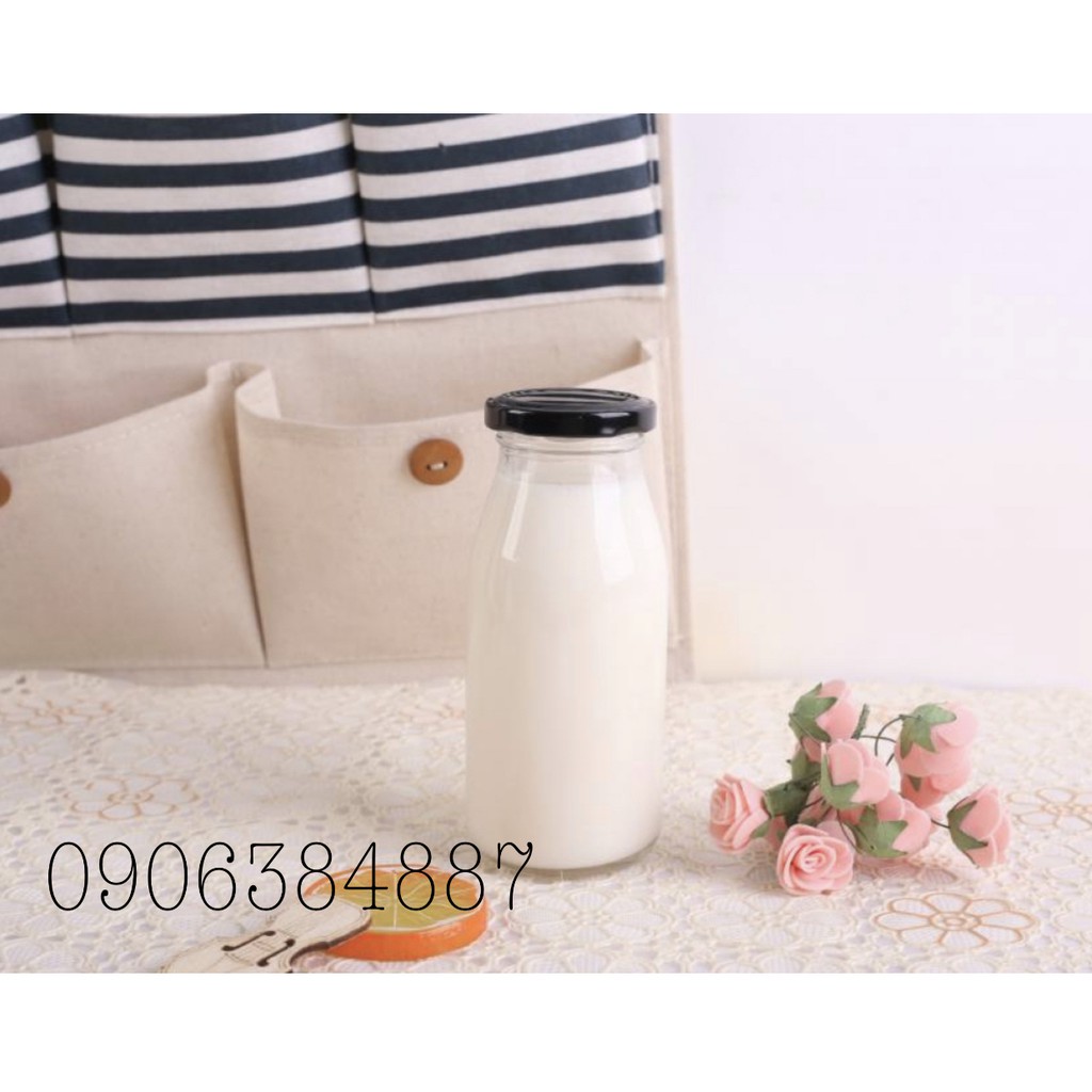 Chai Thủy Tinh Đựng Sữa Nắp Thiếc 200ml | 250ml
