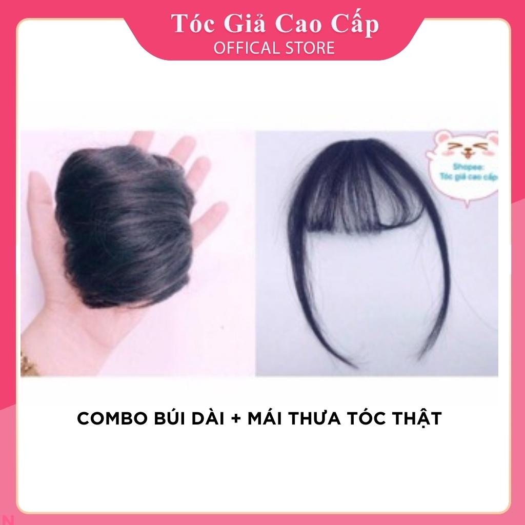 Combo Mái thưa tóc thật + búi phồng cao cấp