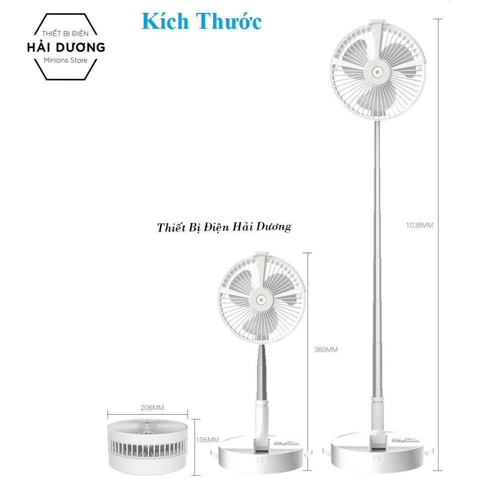 Quạt Tích Điện Phun Sương Có Đèn 3 Kiểu Dáng Thông Minh TN135  - Energy Green Lighting - Bảo hành 18 tháng