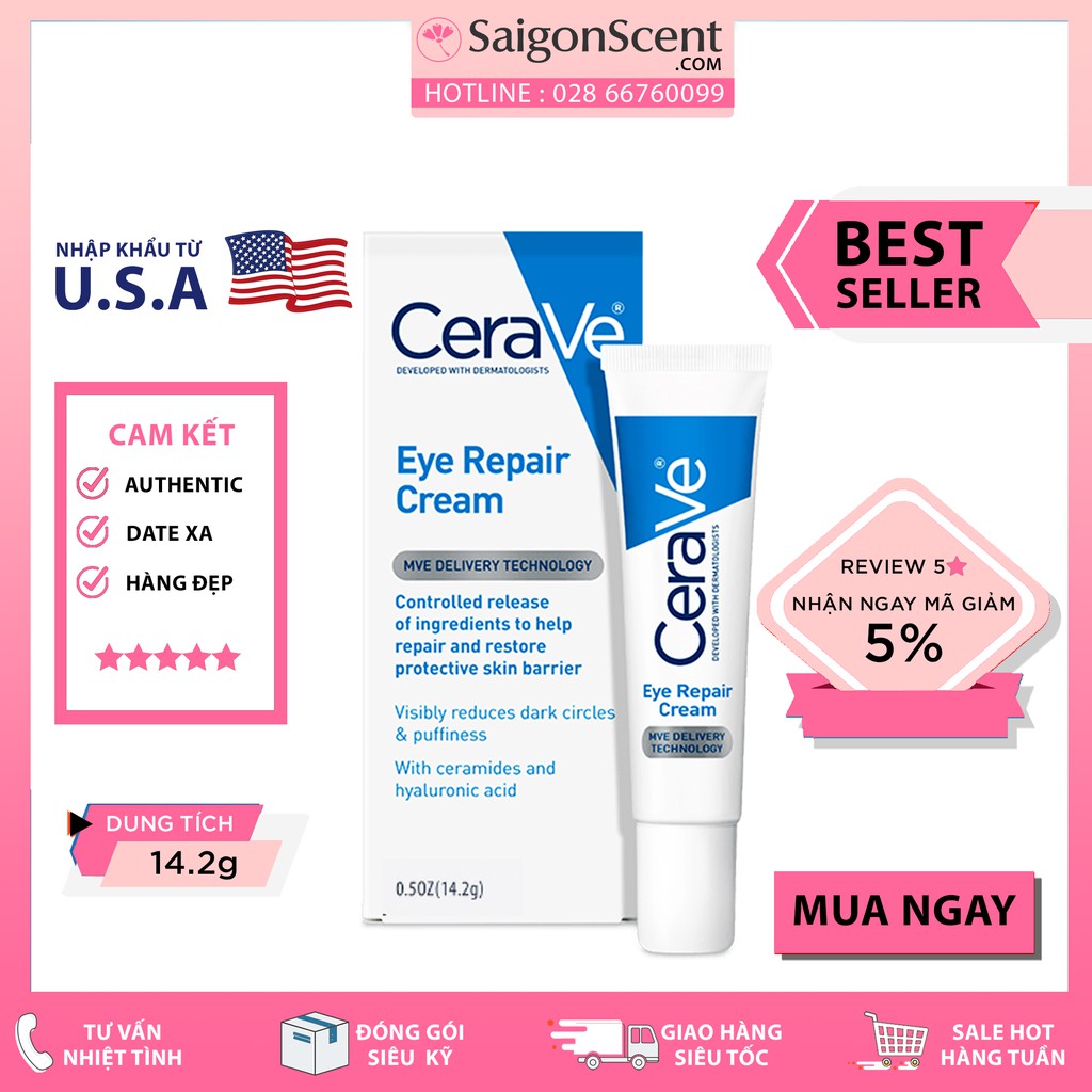 Kem dưỡng mắt Cerave Eye Repair Cream 14.2g