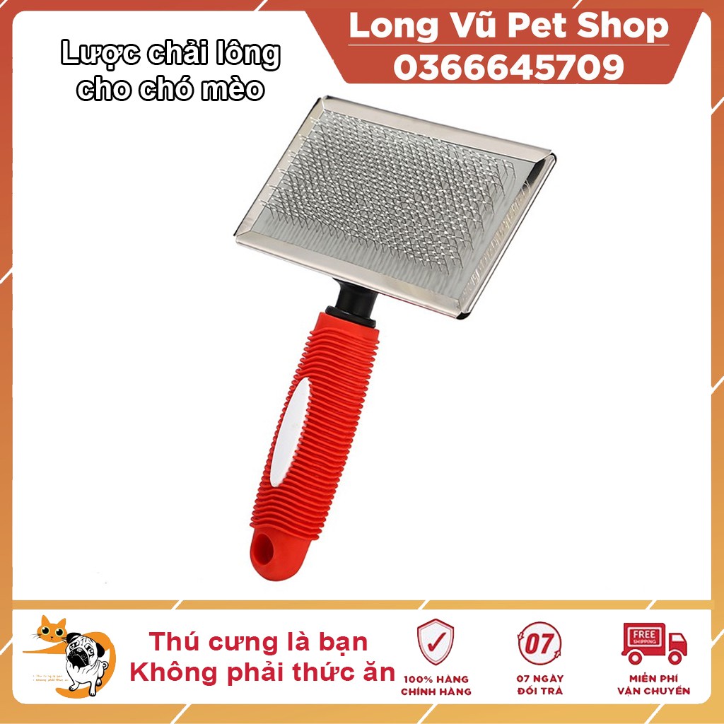 Lược chải lông cho chó mèo Pet grooming Long Vũ Pet giúp làm bông lông, lấy lông chết