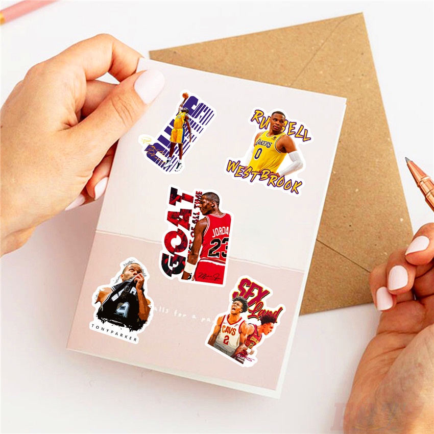 ❉ Nba Miếng Dán Trang Trí Hình Các Cầu Thủ Bóng Rổ Superstar 03 Mini ❉ Bộ 50 Miếng Dán Chống Thấm Nước Họa Tiết Thời Trang Dùng Trang Trí