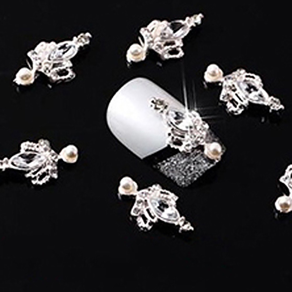 [Hàng mới về] Set 10 sticker dán trang trí móng tay nghệ thuật hình vương miện 3D thời trang lấp lánh