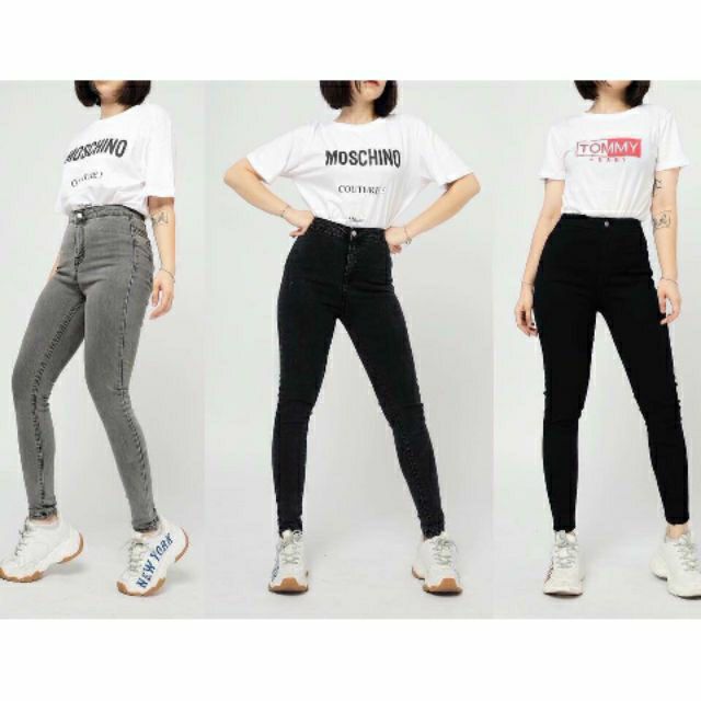 Lenkapas - Quần Jeans không túi lưng cao, co giãn tốt