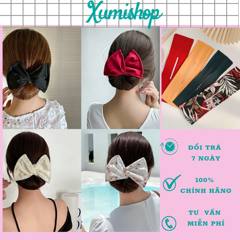 Phụ Kiện Búi Tóc Nơ Hàn Quốc Thời Trang Cuốn Nơ Xoắn Củ Tỏi Xinh Đẹp Mẫu Mới Nhất 2021 Xumishop