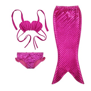 { set 3 món + giảm giá} Đồ bơi nàng tiên cá bé gái S016 - bikini nàng tiên cá cho bé gái 3 món