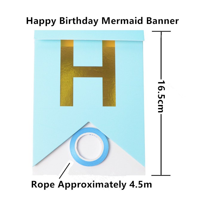 Banner Trang Trí Tiệc Hình Đuôi Cá 11.5*16.5cm