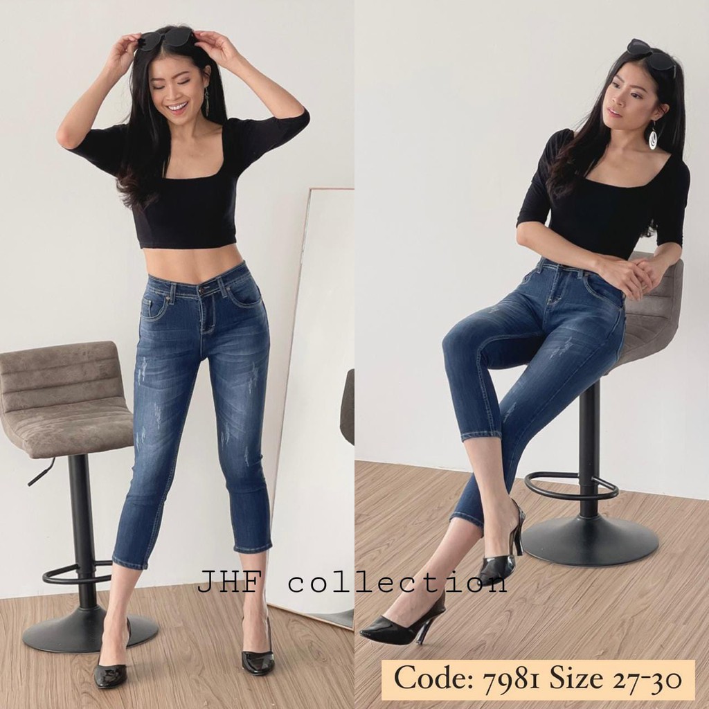 Quần jean dài 7/9 móng chất liệu mềm mại thời trang cá tính cho nữ