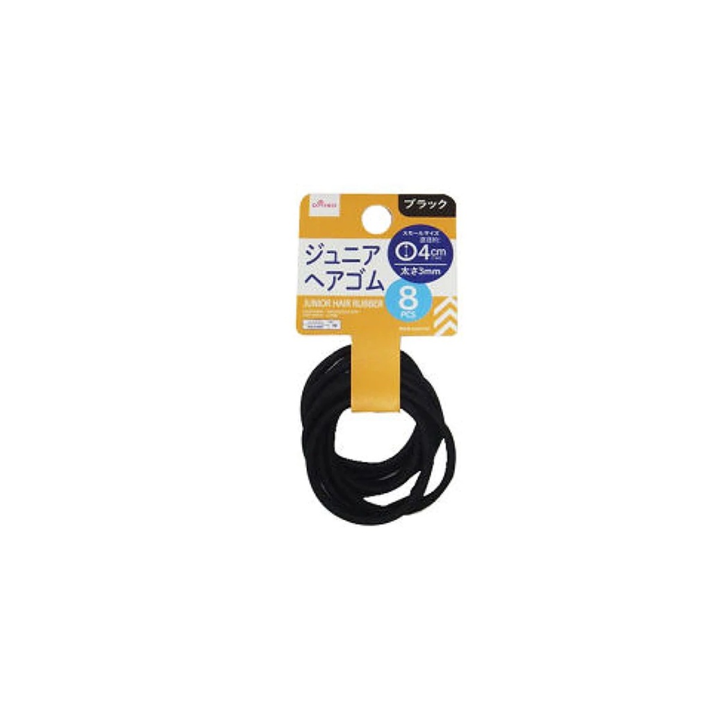 Daiso Thun cột tóc loại mỏng 3mm màu đen