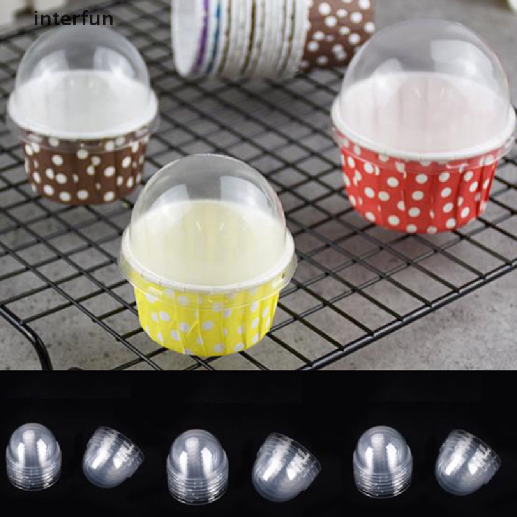 Set 100 Nắp Đậy Bánh Kem Bằng Nhựa Trong Suốt Tiện Lợi