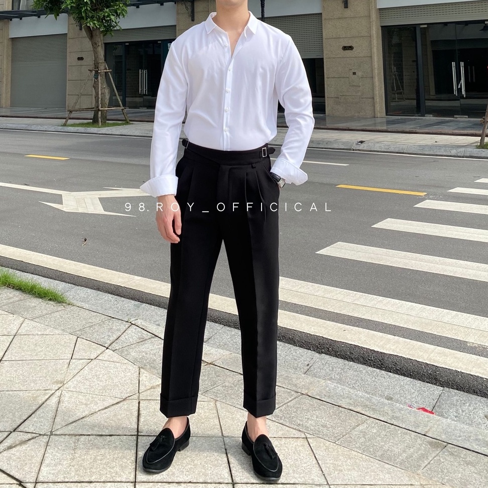 Áo sơ mi nam trơn dài tay, chuẩn form chất vải lụa không nhăn không xù cao cấp