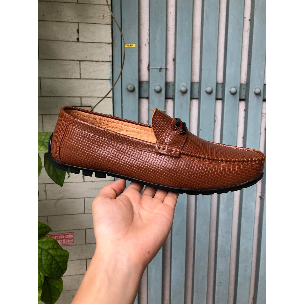 Giày mọi nam siêu nhẹ GV09, giày da nam cao cấp