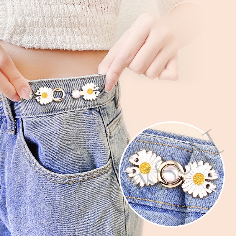 Bộ Nút Bấm Điều Chỉnh Thắt Lưng Bằng Kim Loại Phong Cách Retro