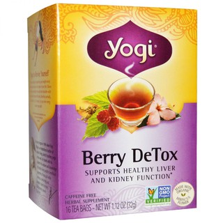 Trà thải độc cho Gan,thận Yogi Berry Detox Tea hộp 16 gói 32gr ( 2gr/gói)