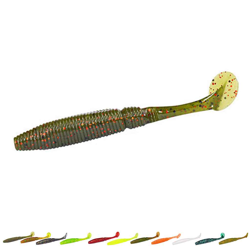 A FISH LURE 6PCS T Tail Soft Worm 75mm Paddle Tail Wobbler Fishing Lure for Bass Fishing Bait Grub Fake Swimbait