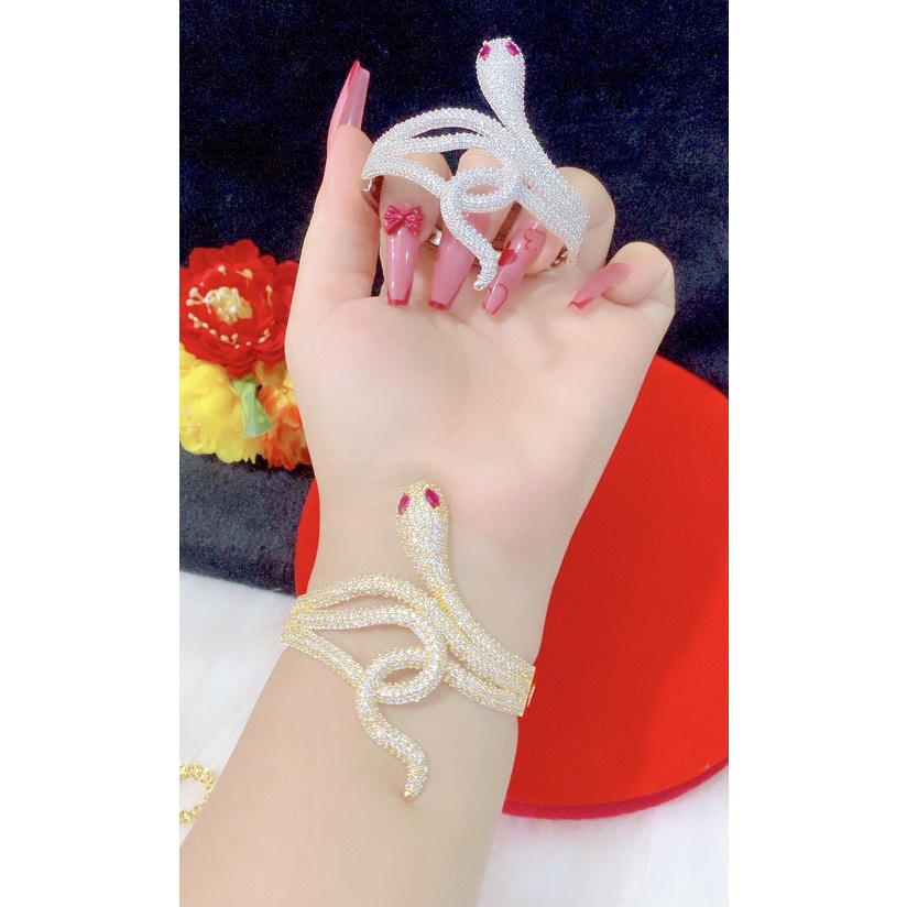 Vòng tay nữ mạ vàng or bạch kim Kim Xà Bạch Xà 061221 - Bao hoàn tiền, bao đổi trả trong vòng 07 ngày