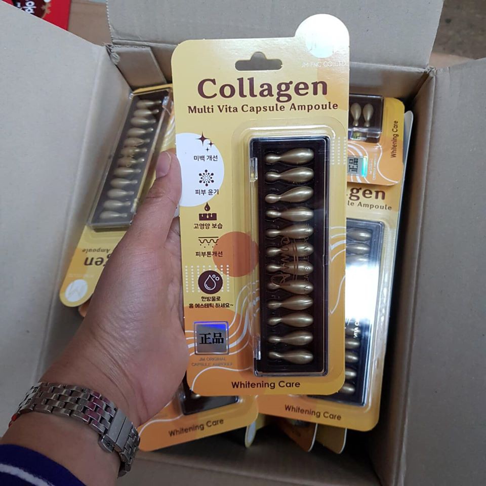 Viên Collagen Tươi Ammud Hàn Quốc - Tinh Chất Collagen Tươi Dạng Bôi AMMAS Vỉ 12 Viên