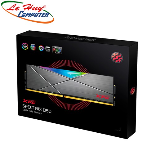 RAM PC ADATA DDR4 XPG SPECTRIX D50 16GB 3200 TUNGSTEN GREY RGB (AX4U3200716G16A-ST50)