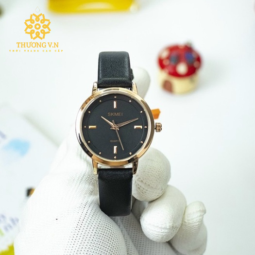 Đồng Hồ Nữ Skmei 1457 Chính Hãng Dây Da Thời Trang Cao Cấp Hình Thật 100% Chống Nước Tốt