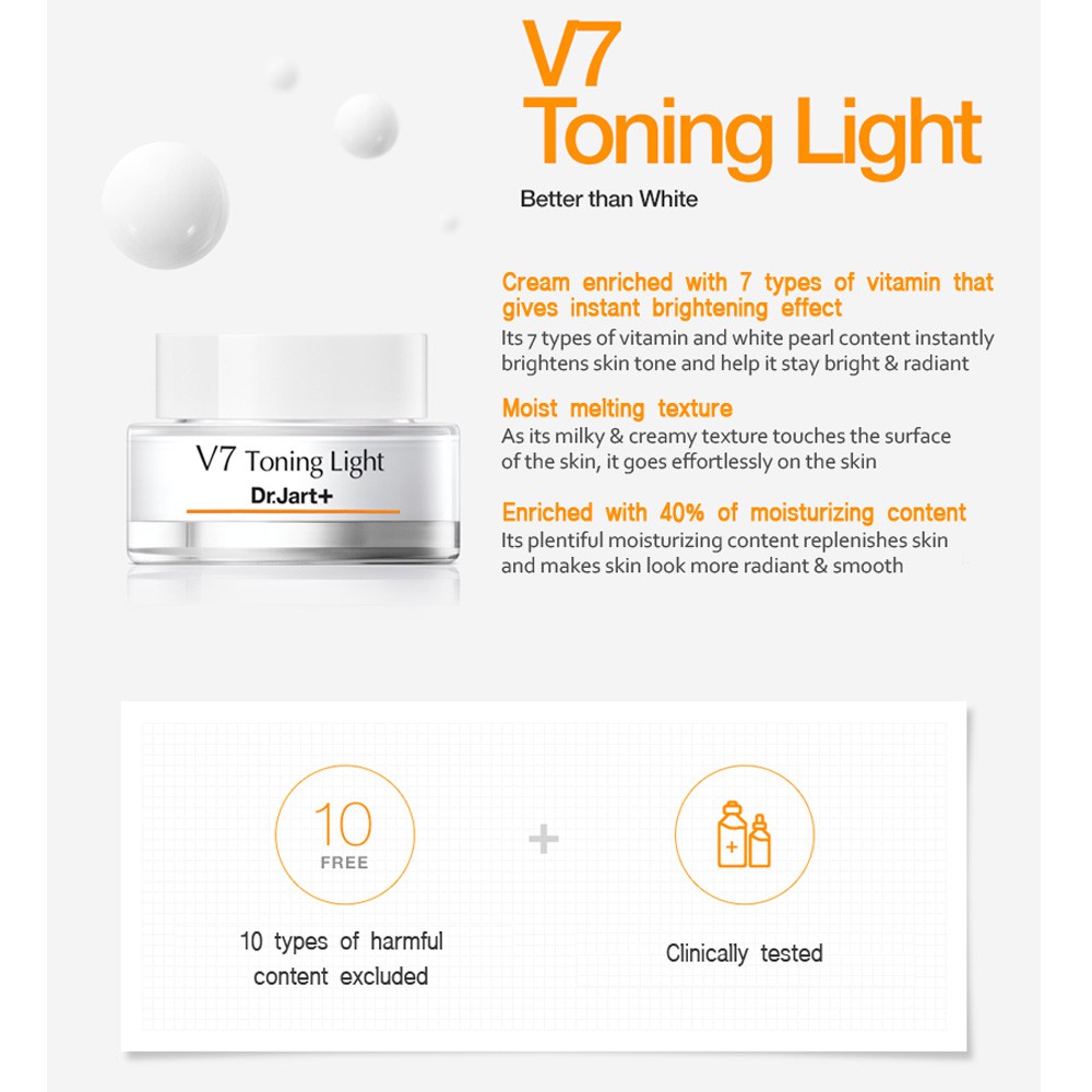 Kem Dưỡng Đêm V7 Toning Light Dr.Jart+ 15ml