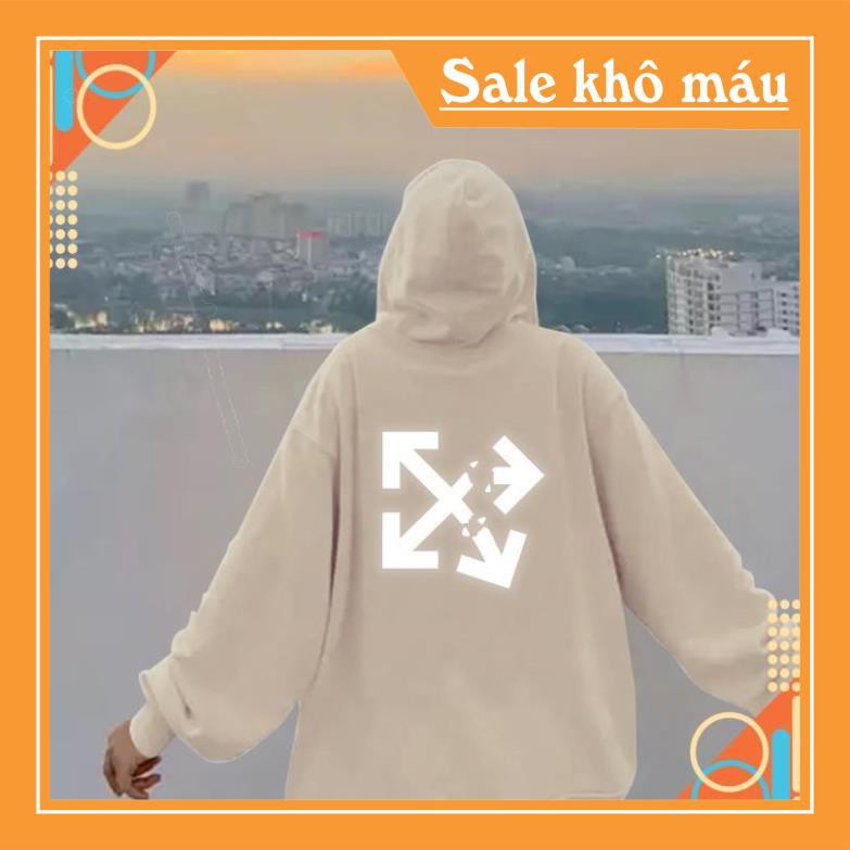 Unisex siêu đẹp Áo Khoác Nỉ Hoodie Phản Quang Off White PQ35KN