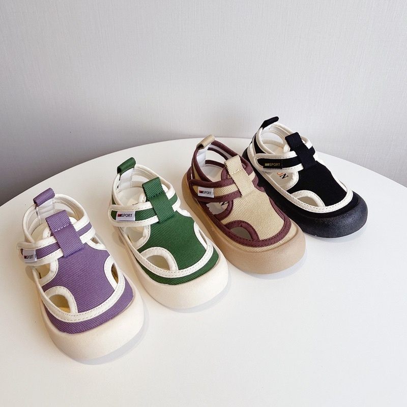 Giày thể thao hở mũi quai dán cho bé G831