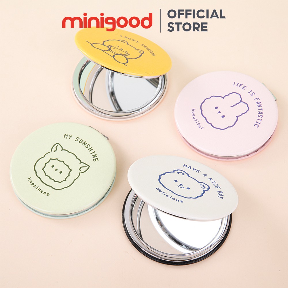 Gương trang điểm tròn động vật dễ thương minigood