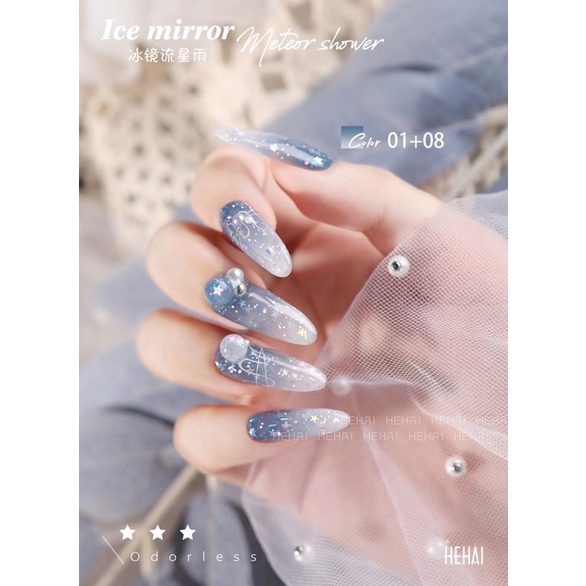 Sơn Gel Nhũ Sao Băng Set 10 màu kèm bảng màu