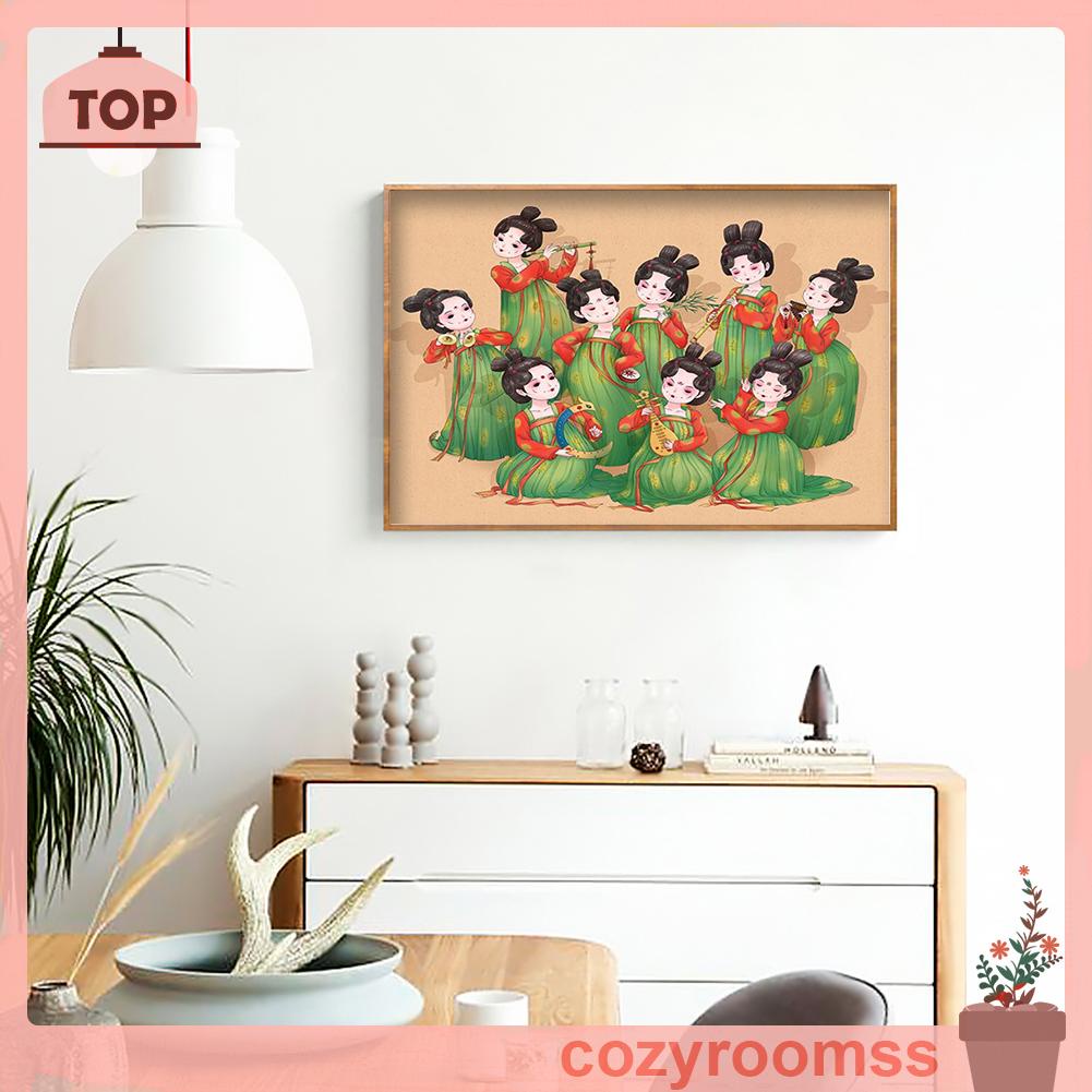 Bộ tranh thêu chữ thập toàn bộ họa tiết hoàng cung