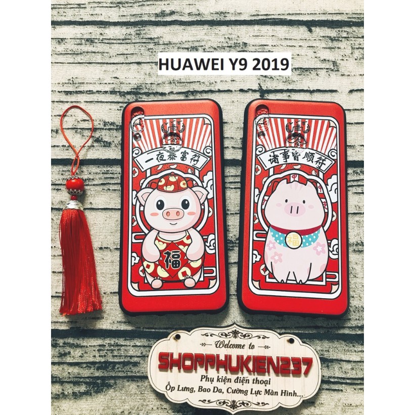 Ốp lưng Huawei Nova 3/ Nova 3i/ Nova 3e/ Nova 2i/ Y9 2019/ Gr5 mini/ Gr5 2017/ Y6ii/ Honor Play Dẻo Heo Tết Kèm Lục Lạc